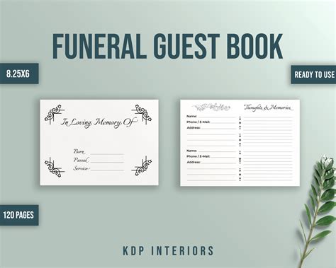 Funeral Guest Book Template